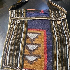 Bohemian Striped Shoulder Bag Handmade Alpaca Bag